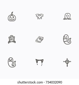 Set of halloween icons vector