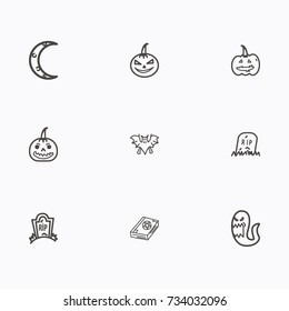 Set of halloween icons vector