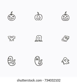 Set of halloween icons vector