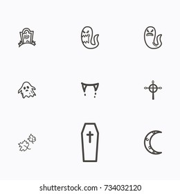 Set of halloween icons vector