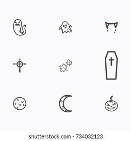 Set of halloween icons vector