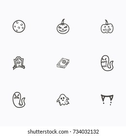 Set of halloween icons vector