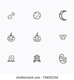 Set of halloween icons vector