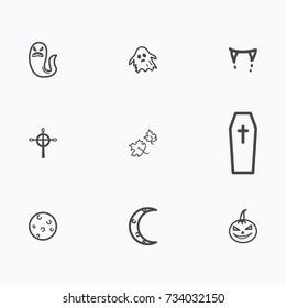 Set of halloween icons vector