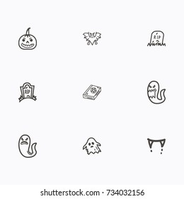 Set of halloween icons vector
