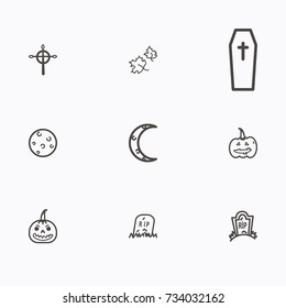 Set of halloween icons vector
