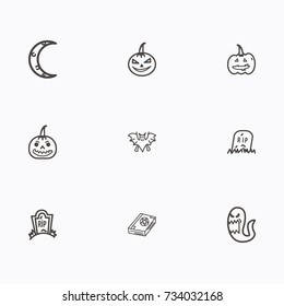 Set of halloween icons vector
