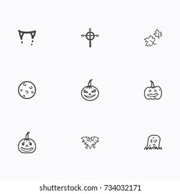 Set of halloween icons vector