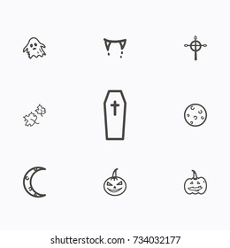 Set of halloween icons vector
