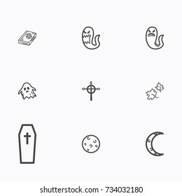 Set of halloween icons vector