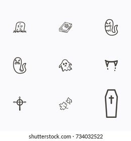 Set of halloween icons vector