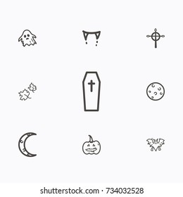 Set of halloween icons vector