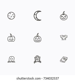 Set of halloween icons vector