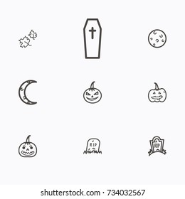 Set of halloween icons vector