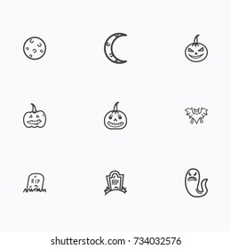 Set of halloween icons vector