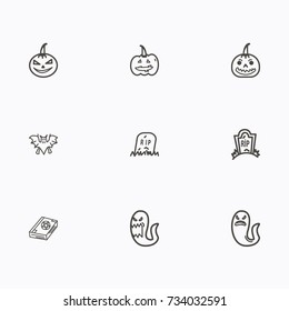 Set of halloween icons vector