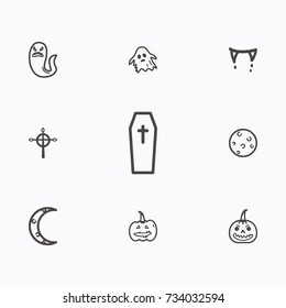 Set of halloween icons vector