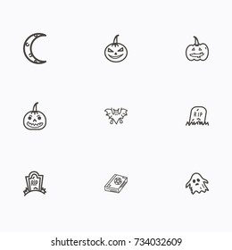 Set of halloween icons vector