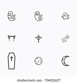Set of halloween icons vector