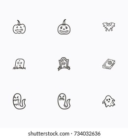 Set of halloween icons vector