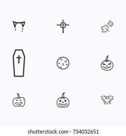 Set of halloween icons vector