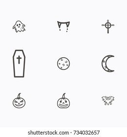 Set of halloween icons vector