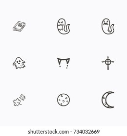 Set of halloween icons vector