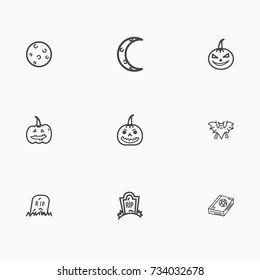 Set of halloween icons vector