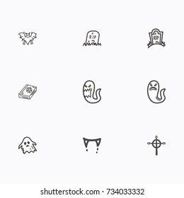 Set of halloween icons vector