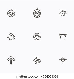 Set of halloween icons vector