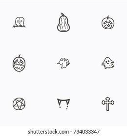 Set of halloween icons vector