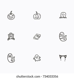 Set of halloween icons vector