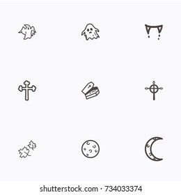 Set of halloween icons vector