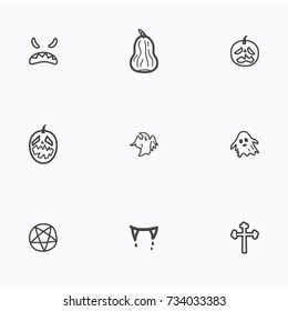 Set of halloween icons vector