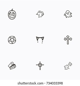 Set of halloween icons vector