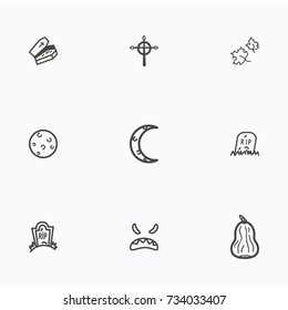 Set of halloween icons vector