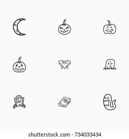 Set of halloween icons vector