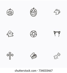 Set of halloween icons vector