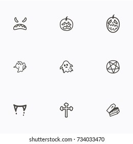 Set of halloween icons vector