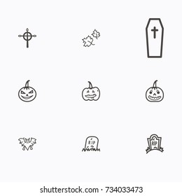 Set of halloween icons vector