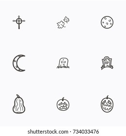 Set of halloween icons vector