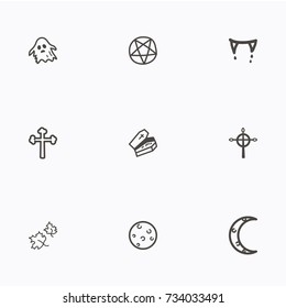 Set of halloween icons vector
