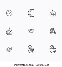 Set of halloween icons vector