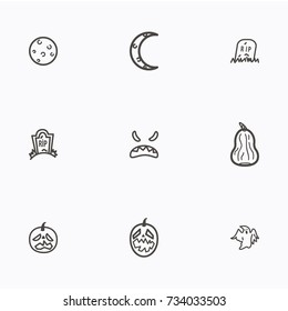 Set of halloween icons vector
