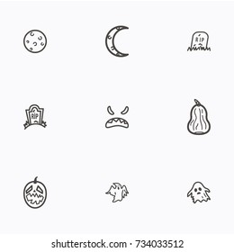Set of halloween icons vector