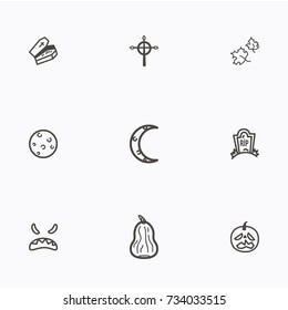Set of halloween icons vector