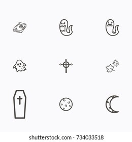 Set of halloween icons vector