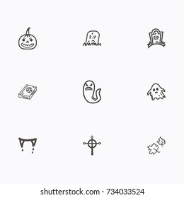 Set of halloween icons vector
