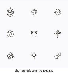 Set of halloween icons vector