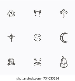 Set of halloween icons vector